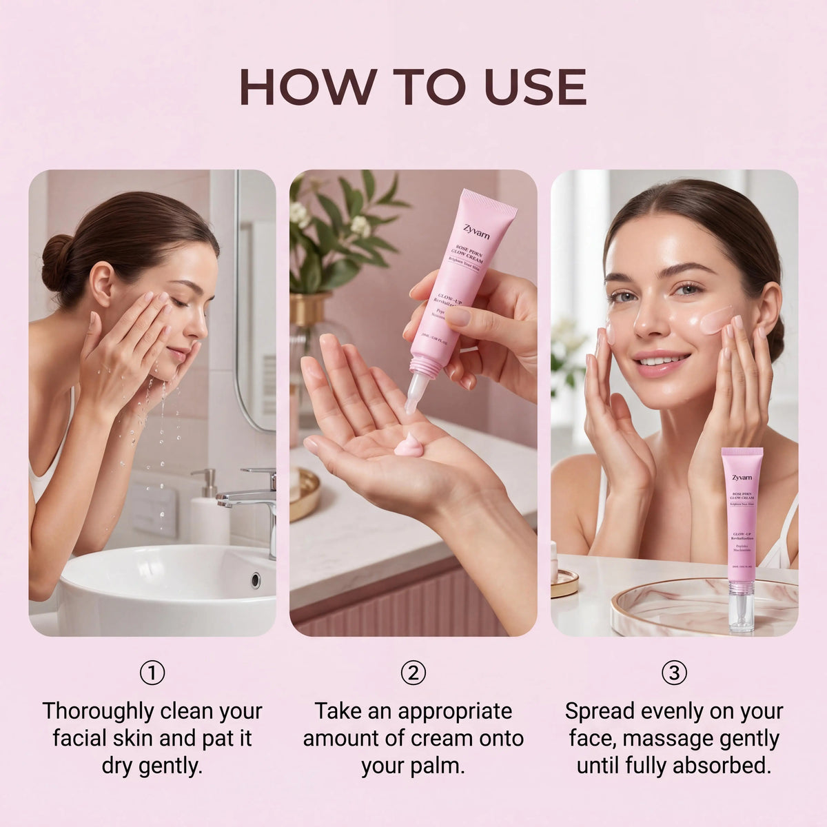 ZYVARN Rose PDRN Glow Boost Cream | Niacinamide & Peptides 20g