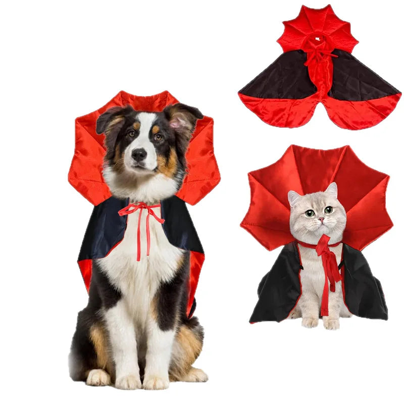 Cute Halloween Pet Costumes Cosplay Vampire Cloak Small Dog Cat