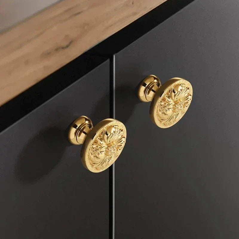 Brass Gold Plated Cabinet Drawer Handle | French Luxury Style