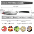 Sunnecko 7"/5" Damascus Santoku Knife Set VG10 G10 Handle