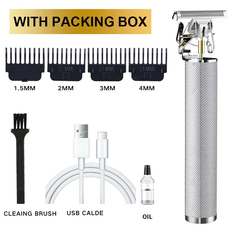Professional Cordless Hair Clipper & Beard Trimmer USB Kit
