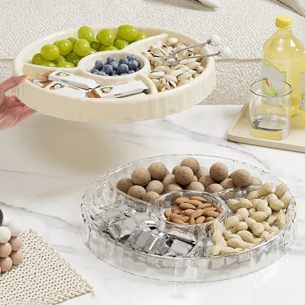 Multi-Compartment Snack & Fruit Serving Tray | Nut Candy Plate