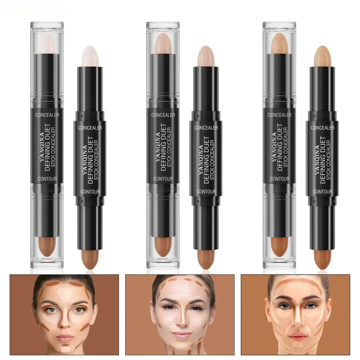 BIOAOUA Double-Head Contour & Concealer Stick | Long-Lasting