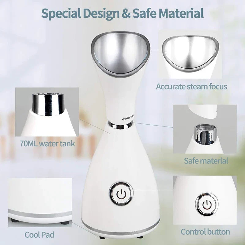 Ionic Nano Facial Steamer | Portable Warm Mist Face Steamer