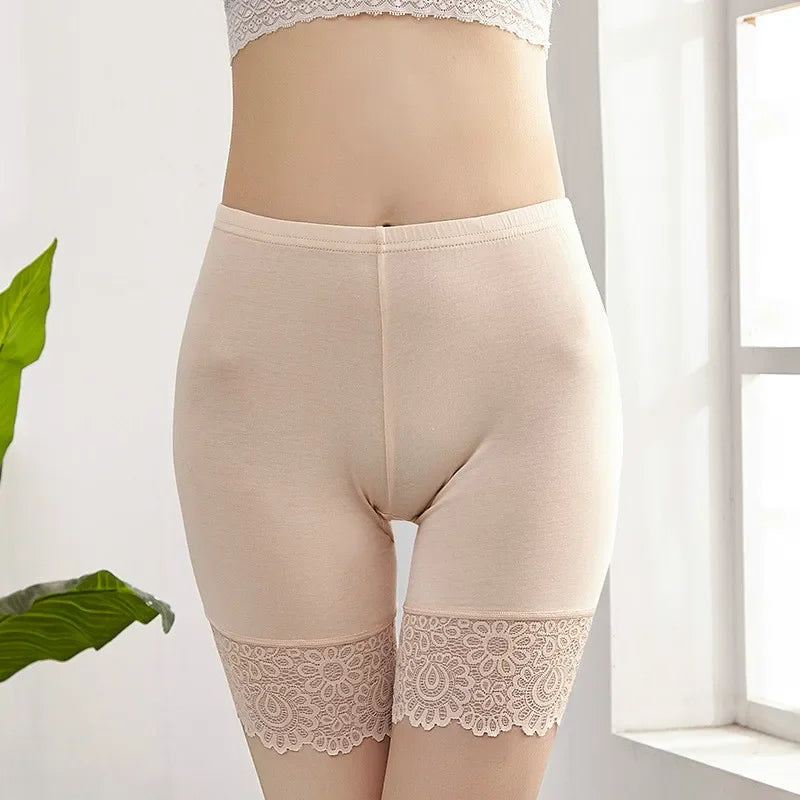 Women Big Safety Pants Soft Comfortable Modal Material Shorts Lace