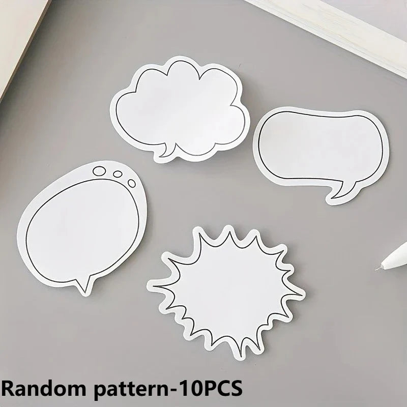 10-Pack Dialogue Box Sticky Notes – Kawaii Self-Adhesive Memo