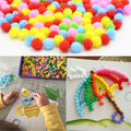 Kids Plush Ball Painting Sticker DIY Craft Kit – 2 Pcs Set