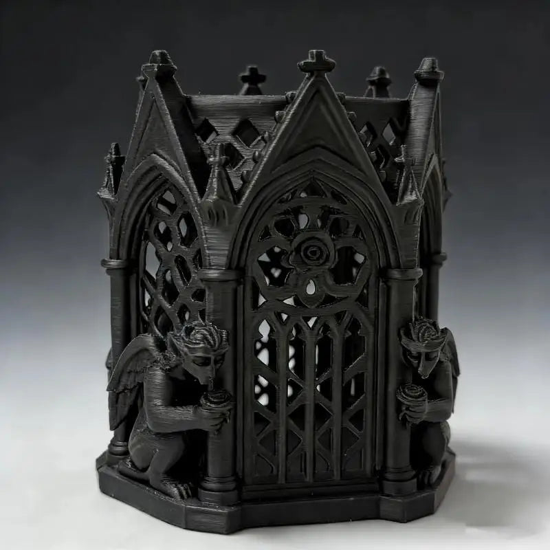 Black Gothic Pen Holder – Cool Desk Organizer & Home Décor