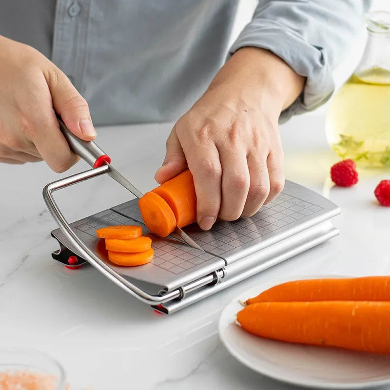 Stainless Steel Cheese & Deli Slicer with Silicone Suction Base