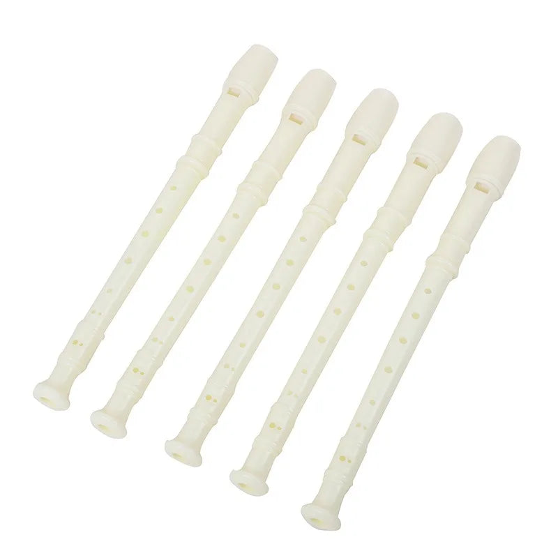 8-Hole Recorder PP Material Milk White Student Children's Flute