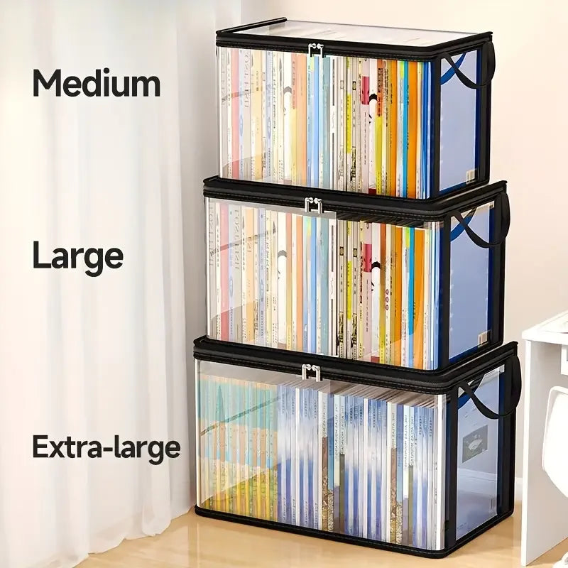 Clear PVC Storage Box Flip-top Lid View Window Multi-use Organizer