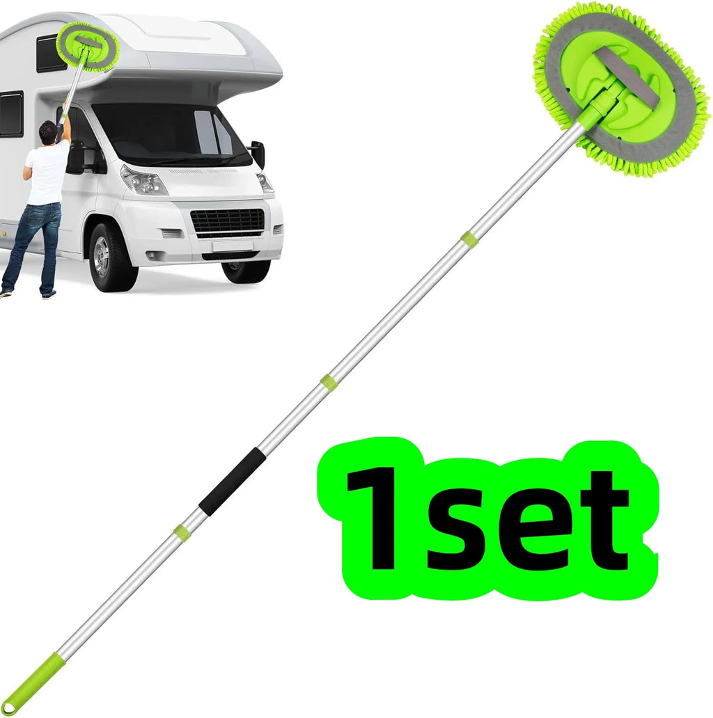 Green Chenille Car Wash Mop – Extra-Long 4-Section Detachable