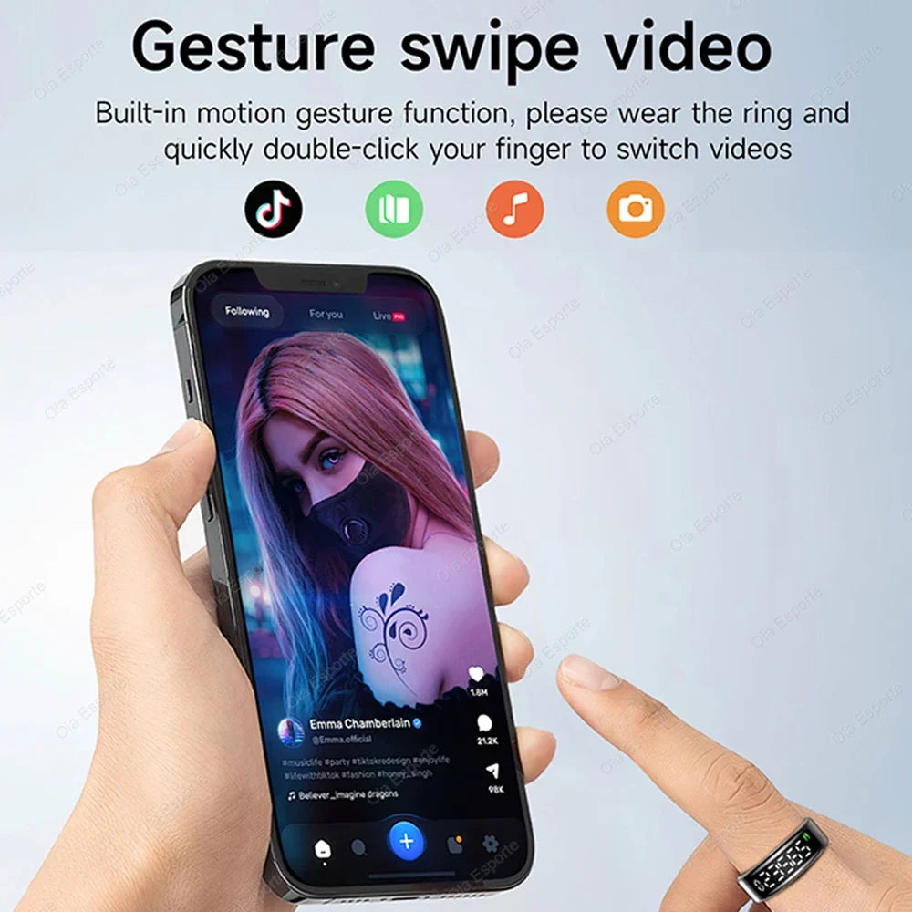 Smart Ring | Touch Display, Heart Rate & Gesture Control