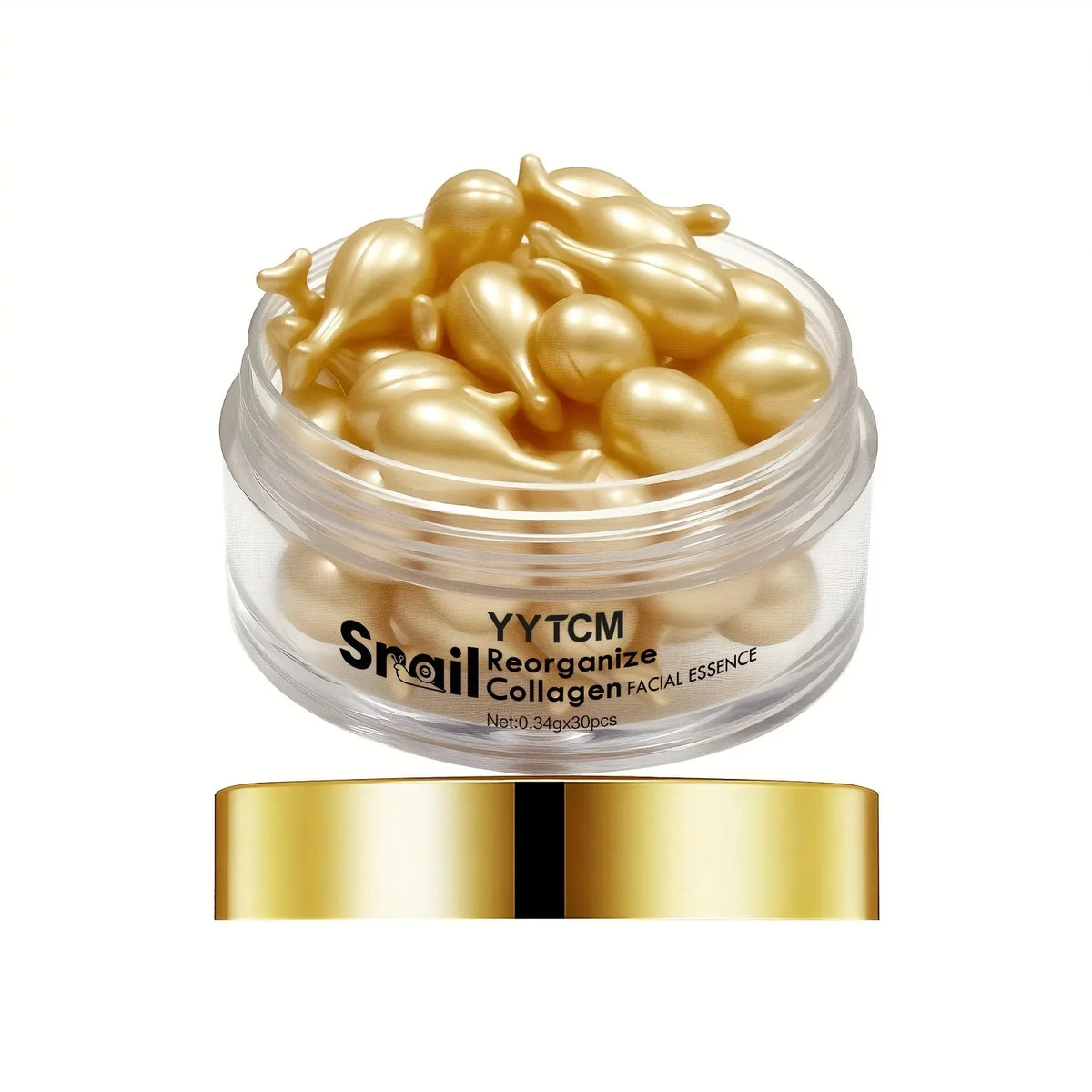 Snail Collagen Essence Capsules – Squalane, Fullerene & Ginseng