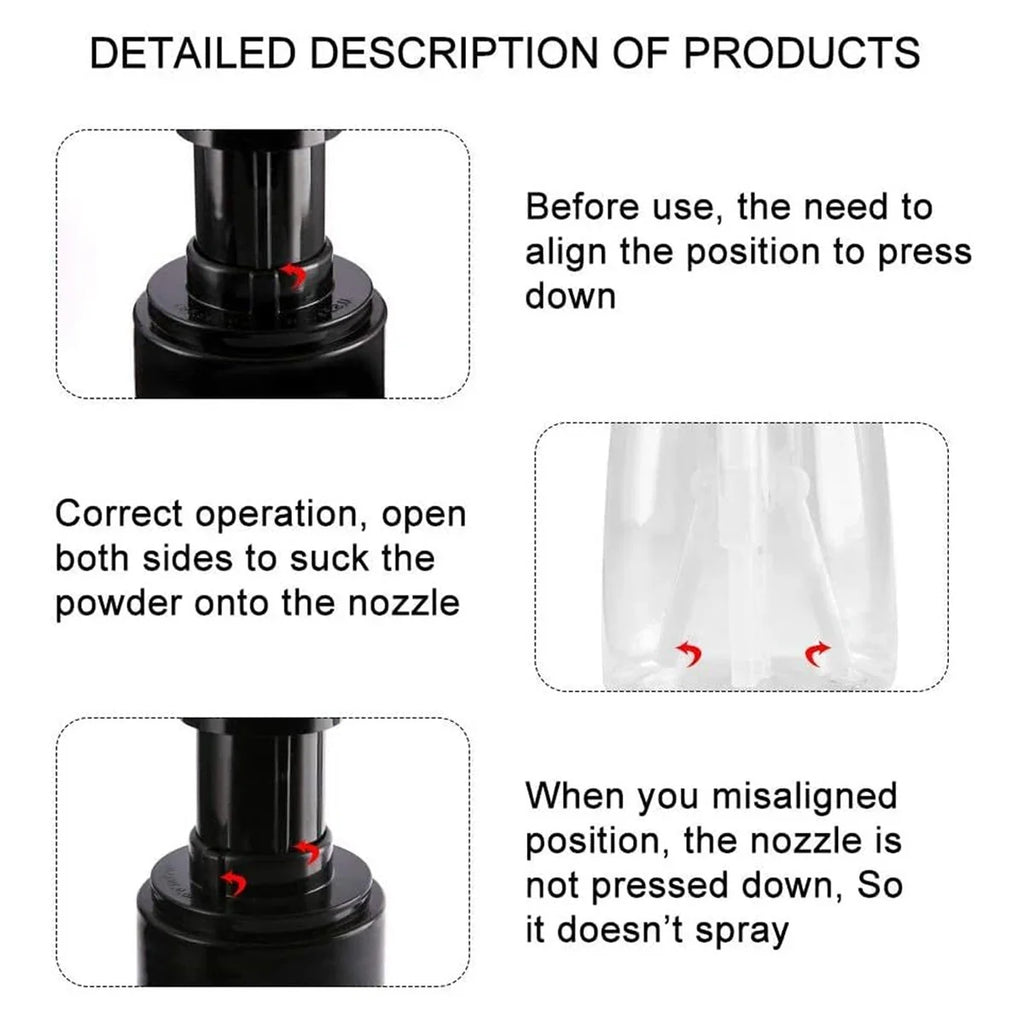 180ml Refillable Hair Powder Spray Bottle | Fiber Applicator