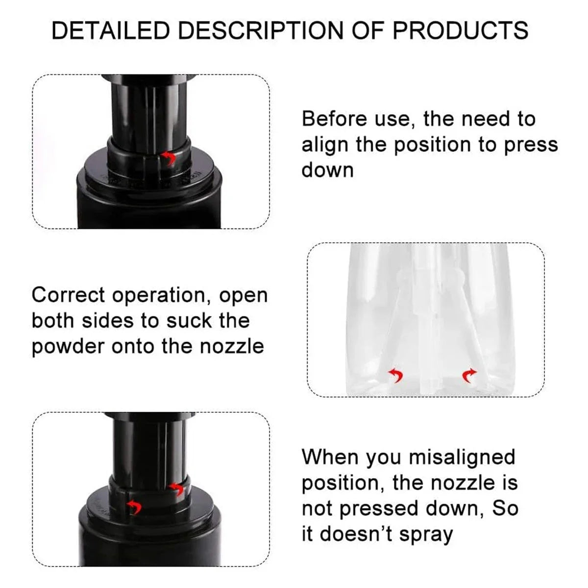 180ml Refillable Hair Powder Spray Bottle | Fiber Applicator