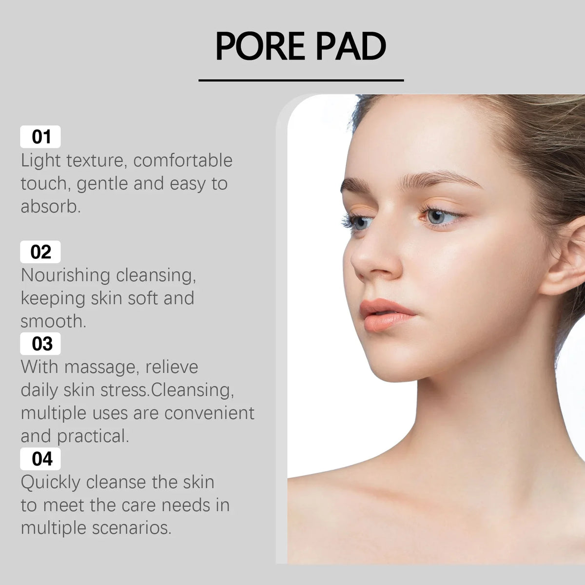Jaysuing Hyaluronic Acid Exfoliating Pads – 70pcs Acne & Pore Care