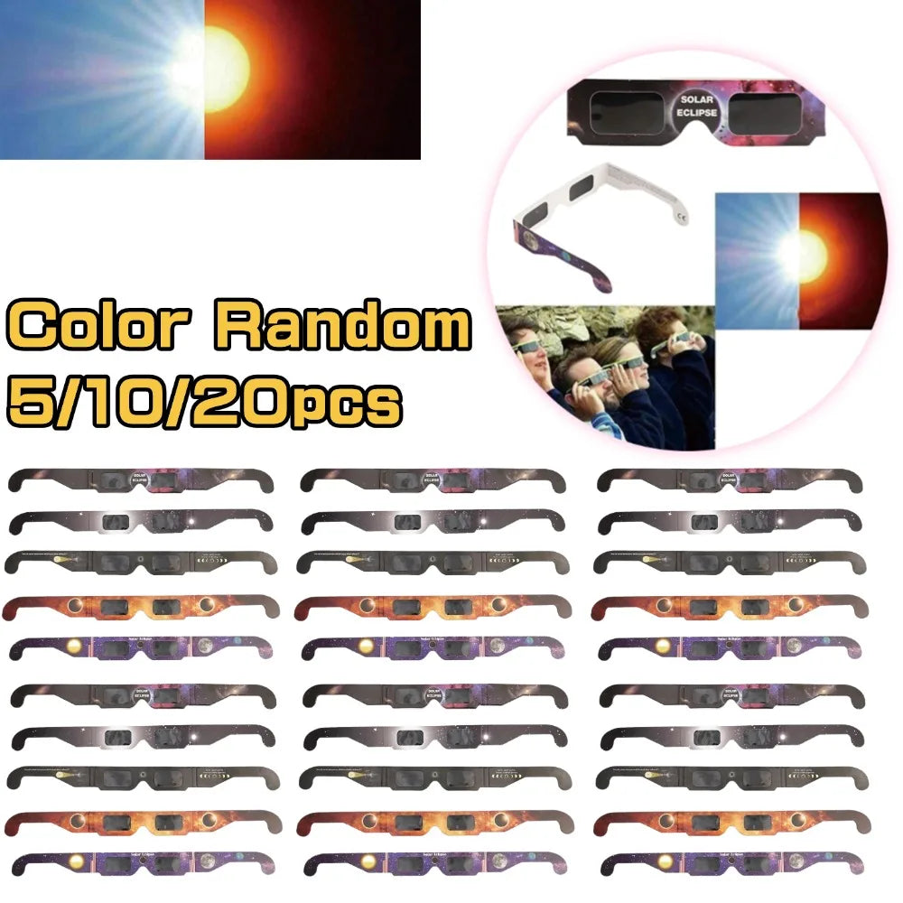 Solar Eclipse Glasses Anti-UV Safe Viewing Shades 5 or 20 Pack