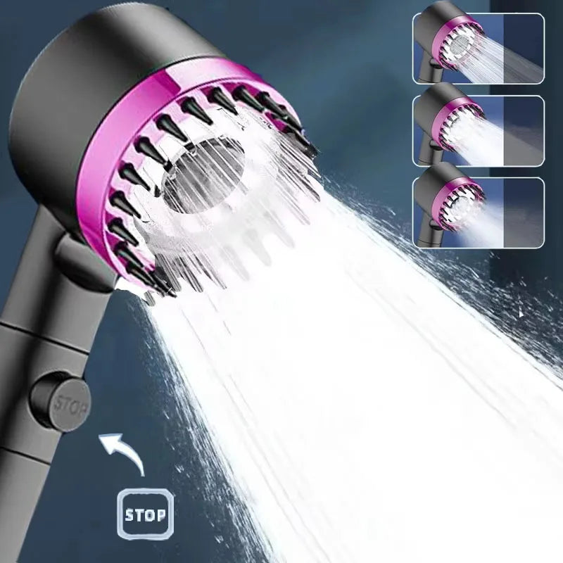 4-Mode Handheld Shower Head with Filter & Massage | ABS