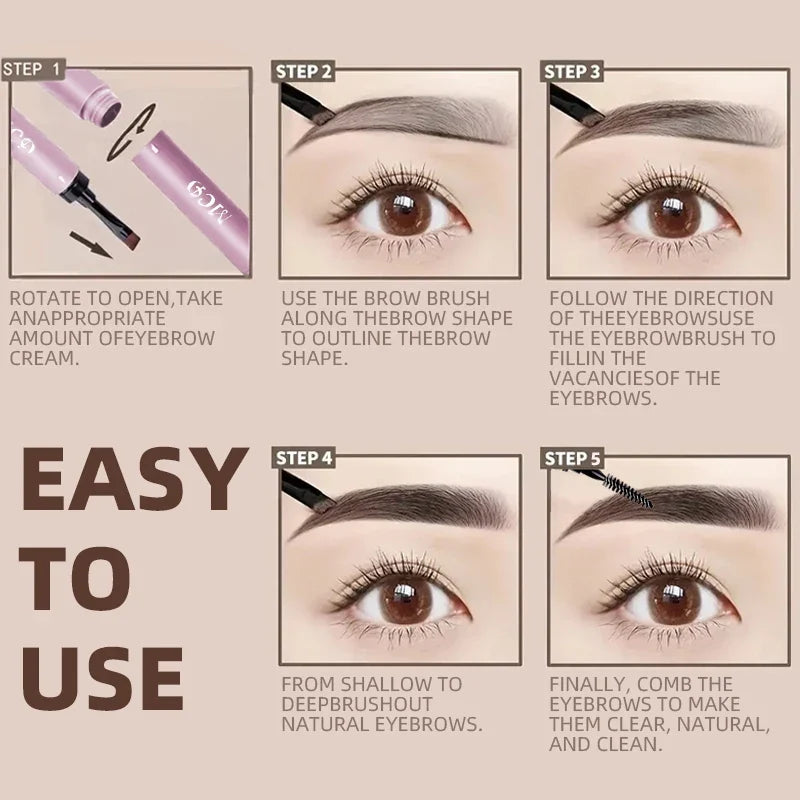 MCD 2-in-1 Waterproof Eyebrow Pencil & Brush Set – 3 Shades