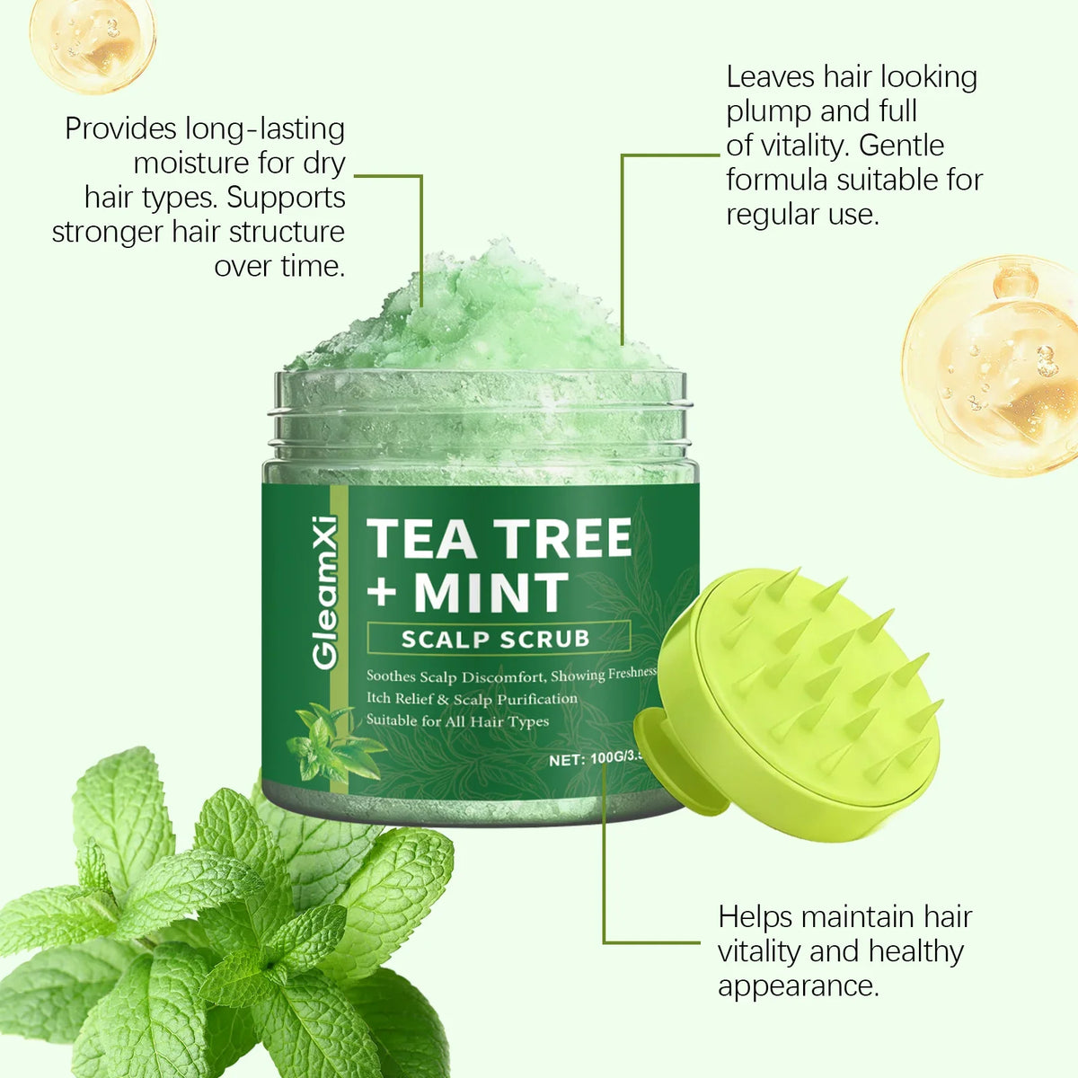 Gleamxi Tea Tree Scalp Scrub | Anti-Dandruff Deep Cleanse