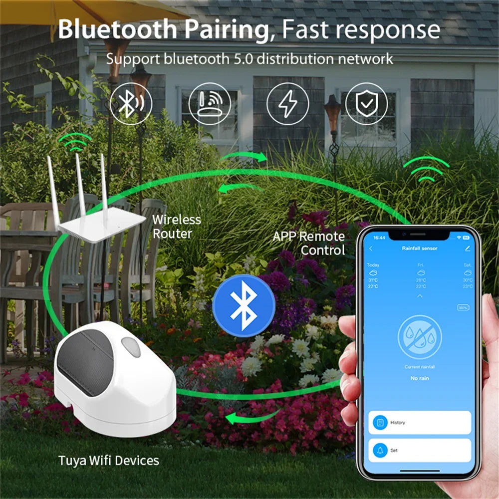 Tuya Wifi Rain Sensor Rainfall Duration Detection Outdoor Waterproof