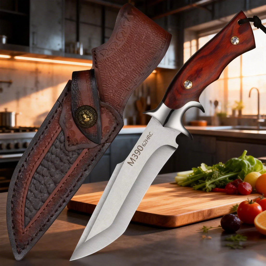Japanese Stainless Steel Chef's Knife – Wooden Handle & Sheath