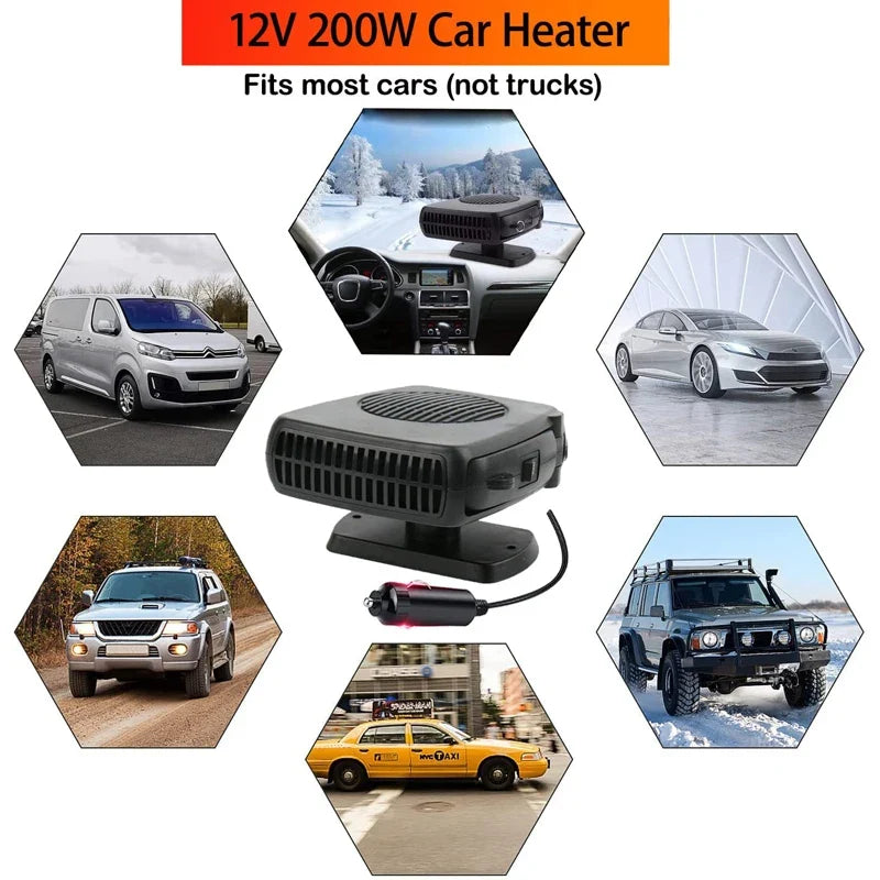 2-in-1 Car Windshield Defroster & Cooling Fan | 12V/24V
