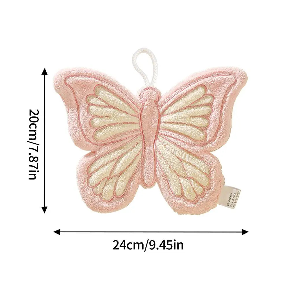 Butterfly Hand Towels – Soft Absorbent Coral Fleece Hanging Towel