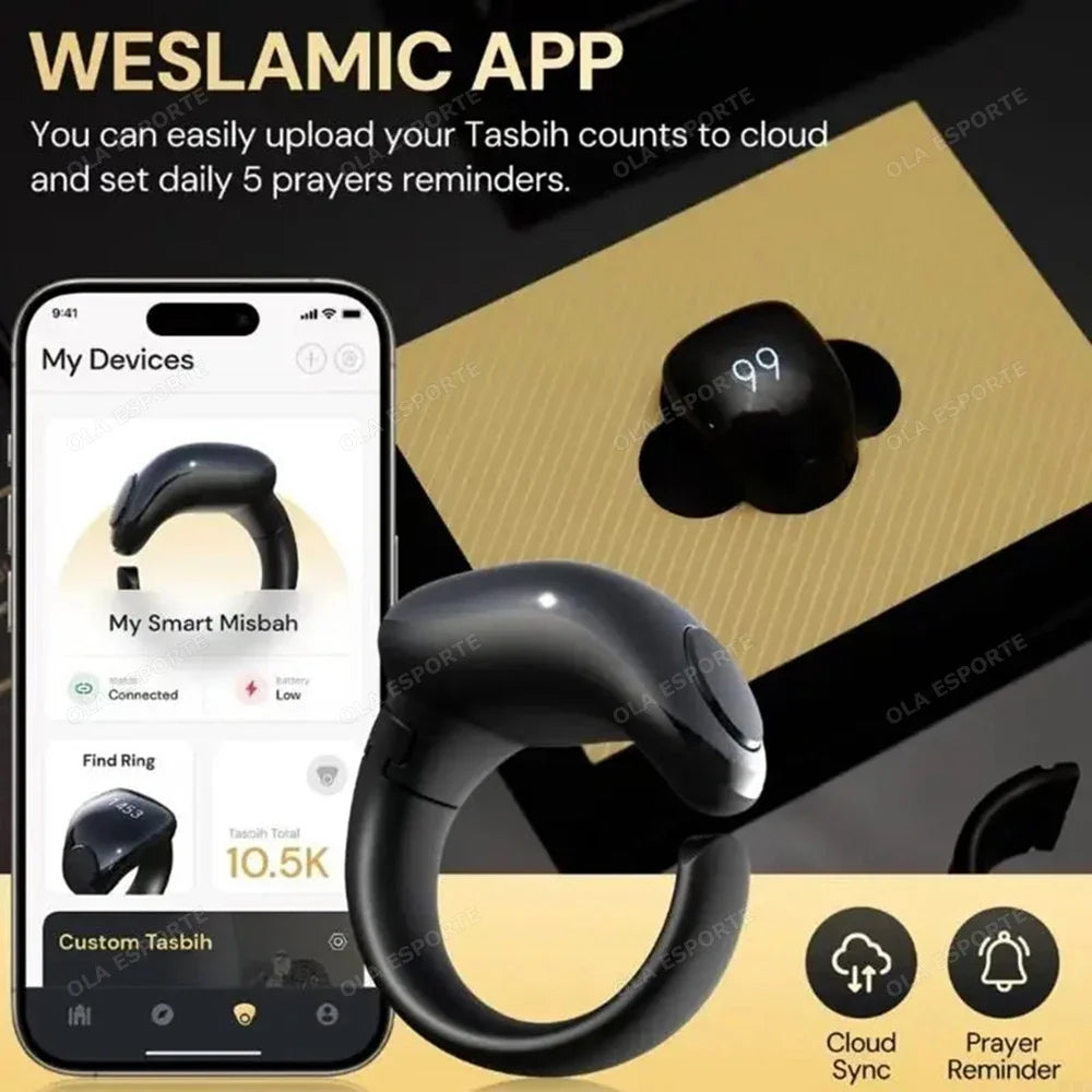 Smart Tasbeeh Zikr Ring | Digital Islamic Prayer Counter