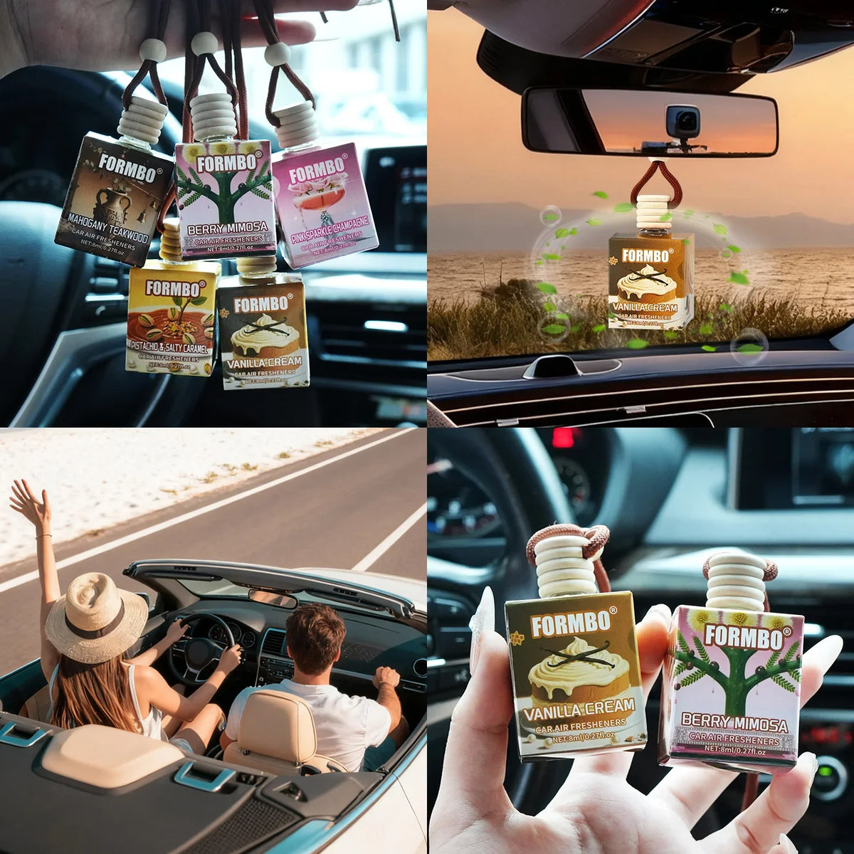 FORMBO Car Air Freshener 5-Pack – Long-Lasting Floral Scent