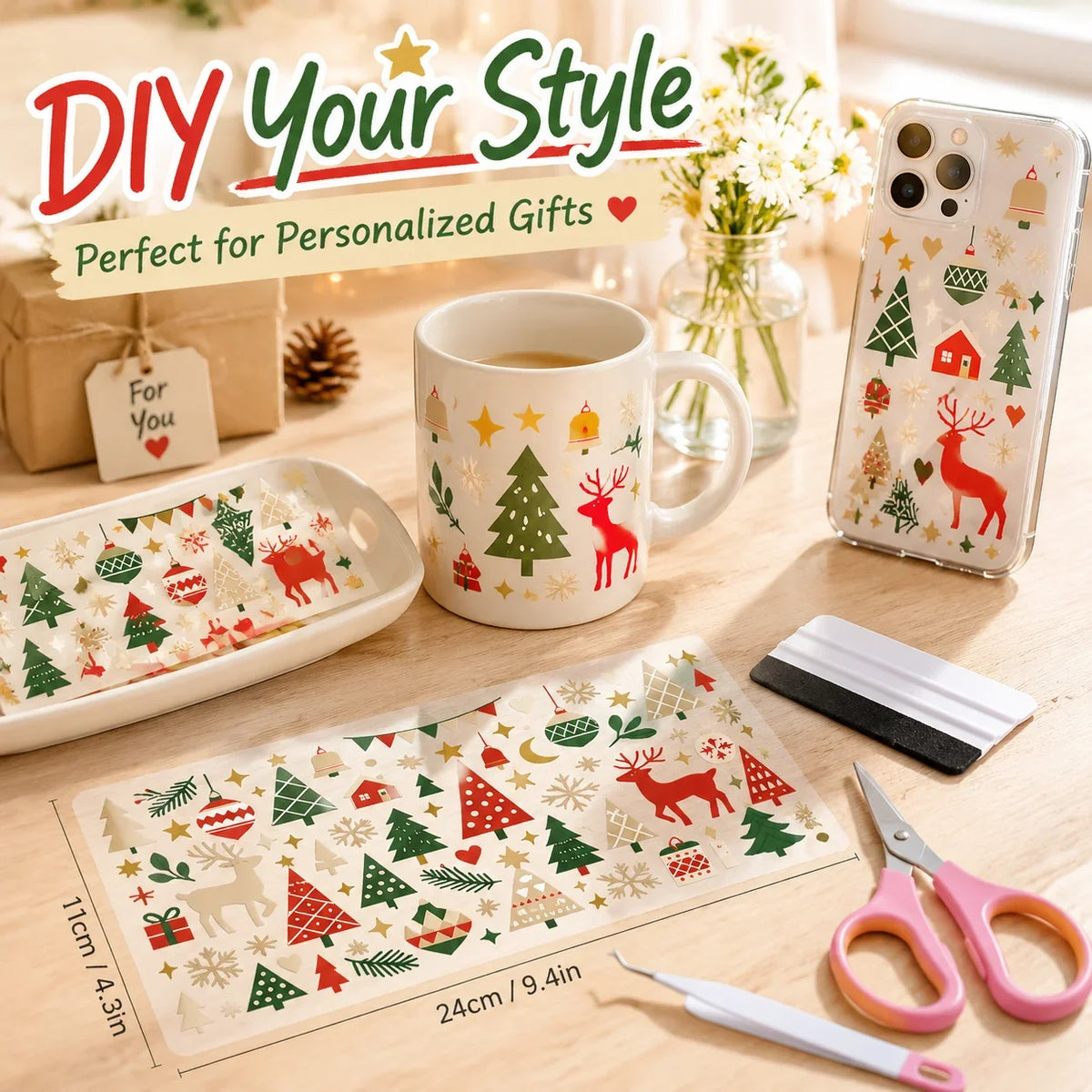 Christmas UV DTF Transfer Stickers – Rub-On Holiday Decals