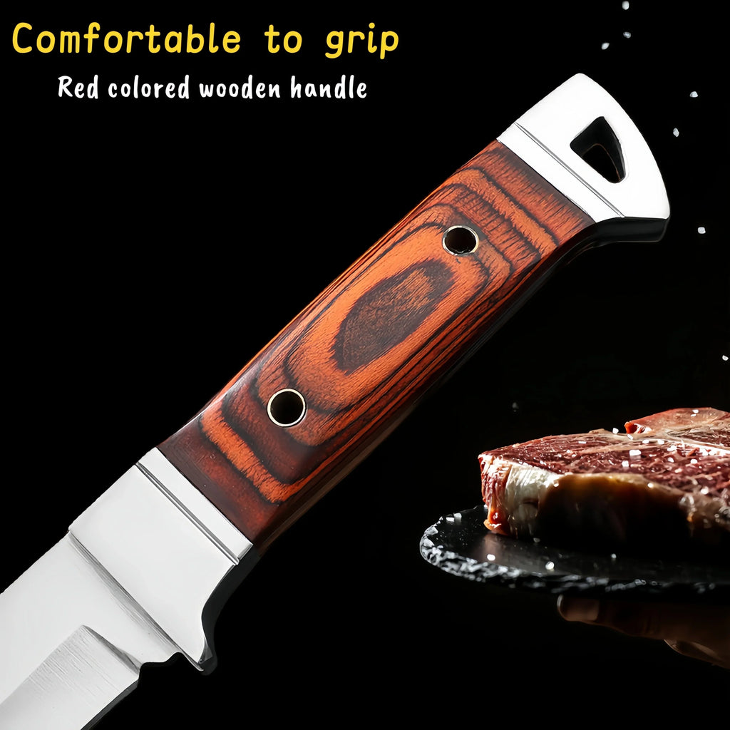 Fixed Blade Camping Knife – 4Cr13 Steel & Wood Handle