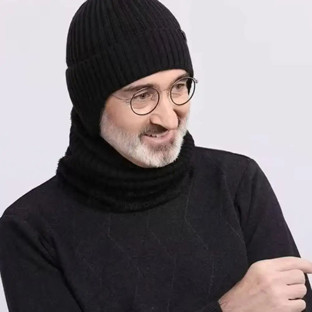 Men's Winter Knitted Beanie with Ear Protection – Snowflake Hat