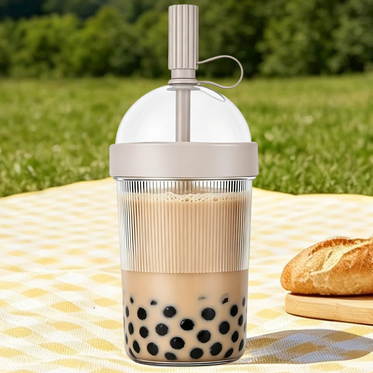 17oz Reusable Travel Coffee Mug with Lid & Straw