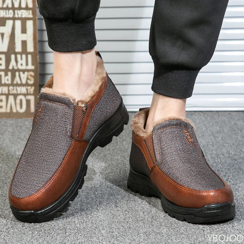 Men's Winter Slip-On Ankle Boots – Warm, Soft & Non-Slip