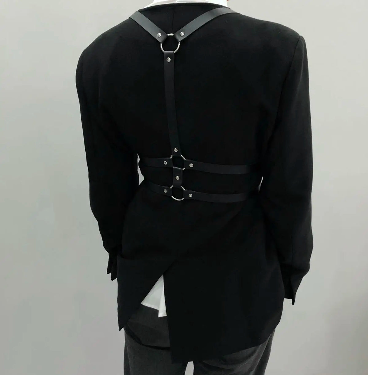 UYEE Rock Men Women PU Leather Belt Y2K Harness Strap Sexy Shoulder
