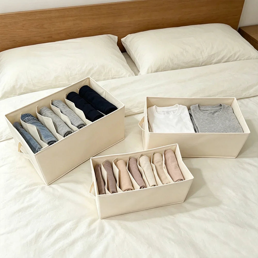 Portable Oxford Fabric Divided Drawer Storage Box Washable Closet