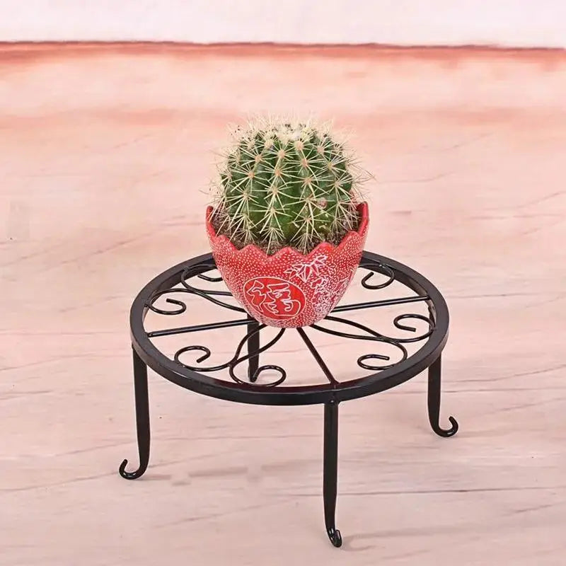 Wrought Iron Flower Pot Stand – Balcony & Garden Display Shelf