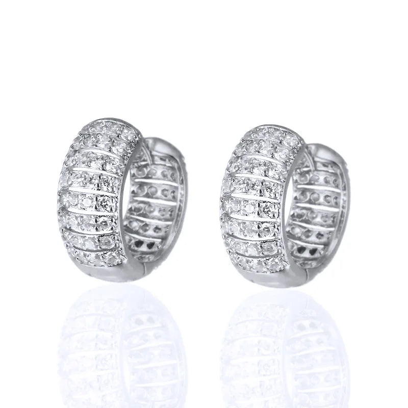 Huitan Cubic Zirconia Hoop Earrings – Women's Fashion Jewelry