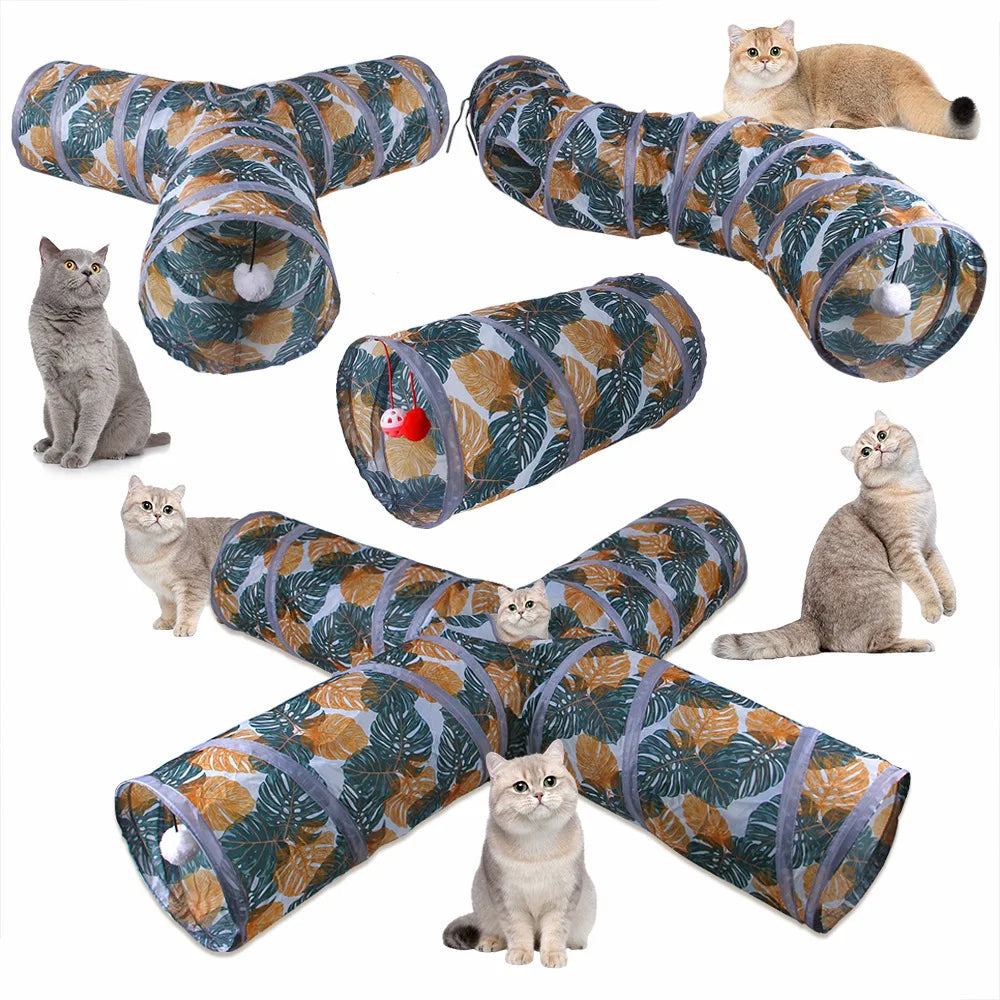 Cat Tunnel Tube Kitty Bored Pet Toys Peek Hole Toy