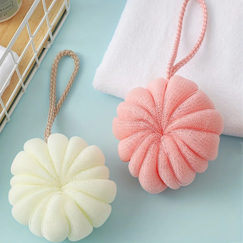 Cute Soft Pumpkin Bath Ball Rubbing Flower