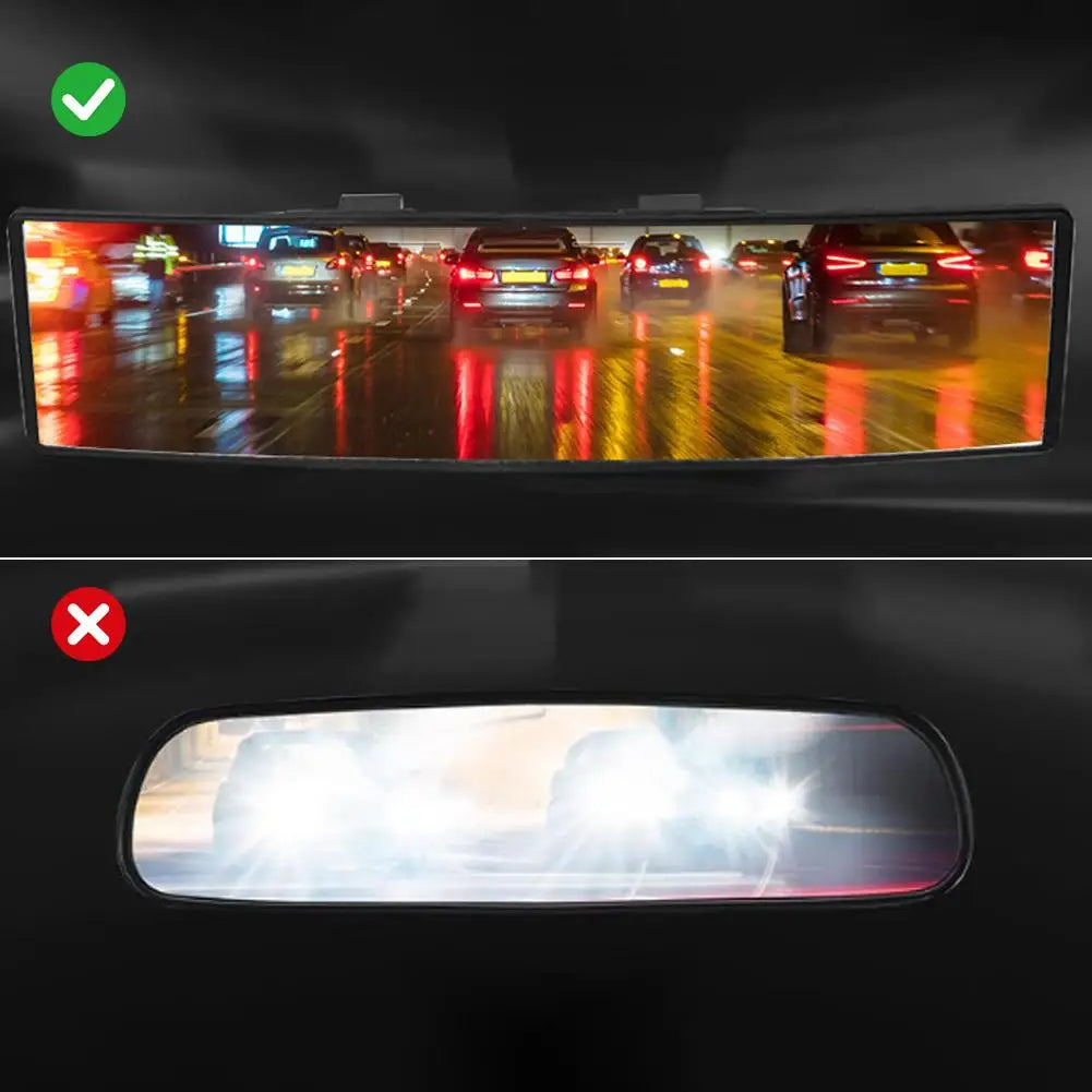 Clip-On Panoramic Rearview Mirror – Wide Angle Anti-Glare HD