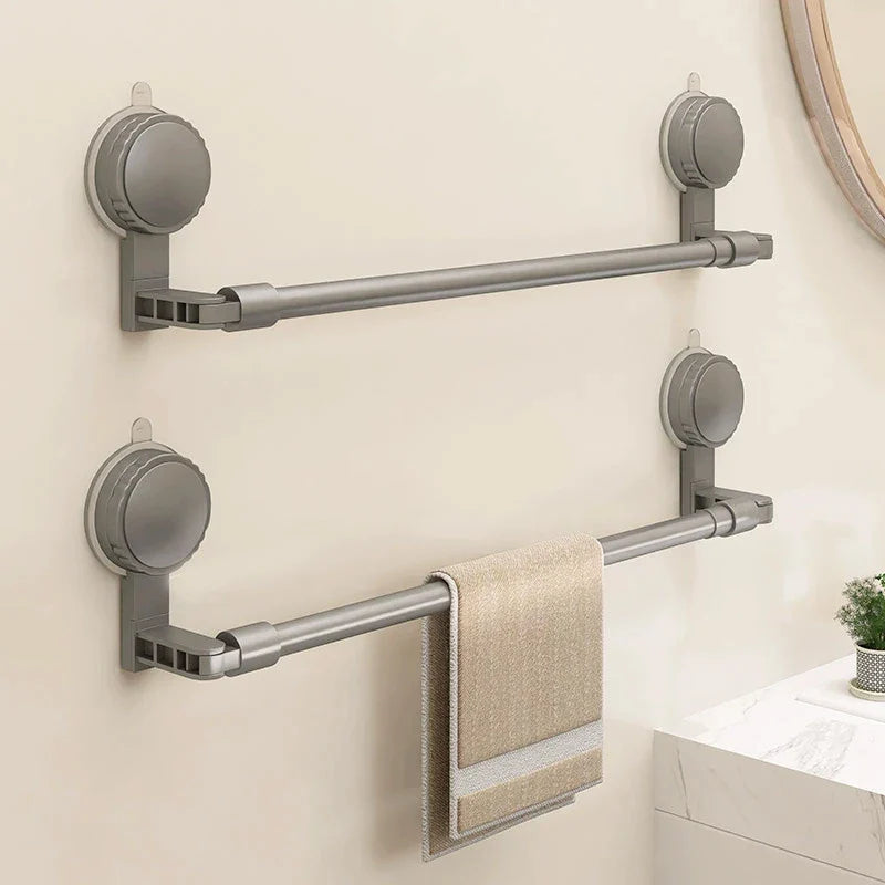No-Drill Expandable Suction Cup Towel Rack | Aluminum Bar
