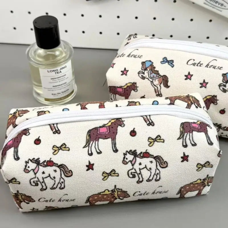 Cute Pony Kawaii Pencil Case – Large Capacity Stationery Bag