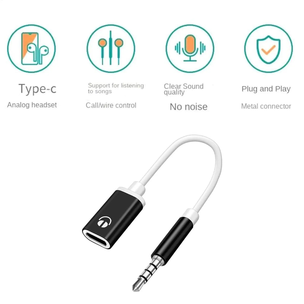 USB-C to 3.5mm Headphone Adapter | Type-C to AUX Cable