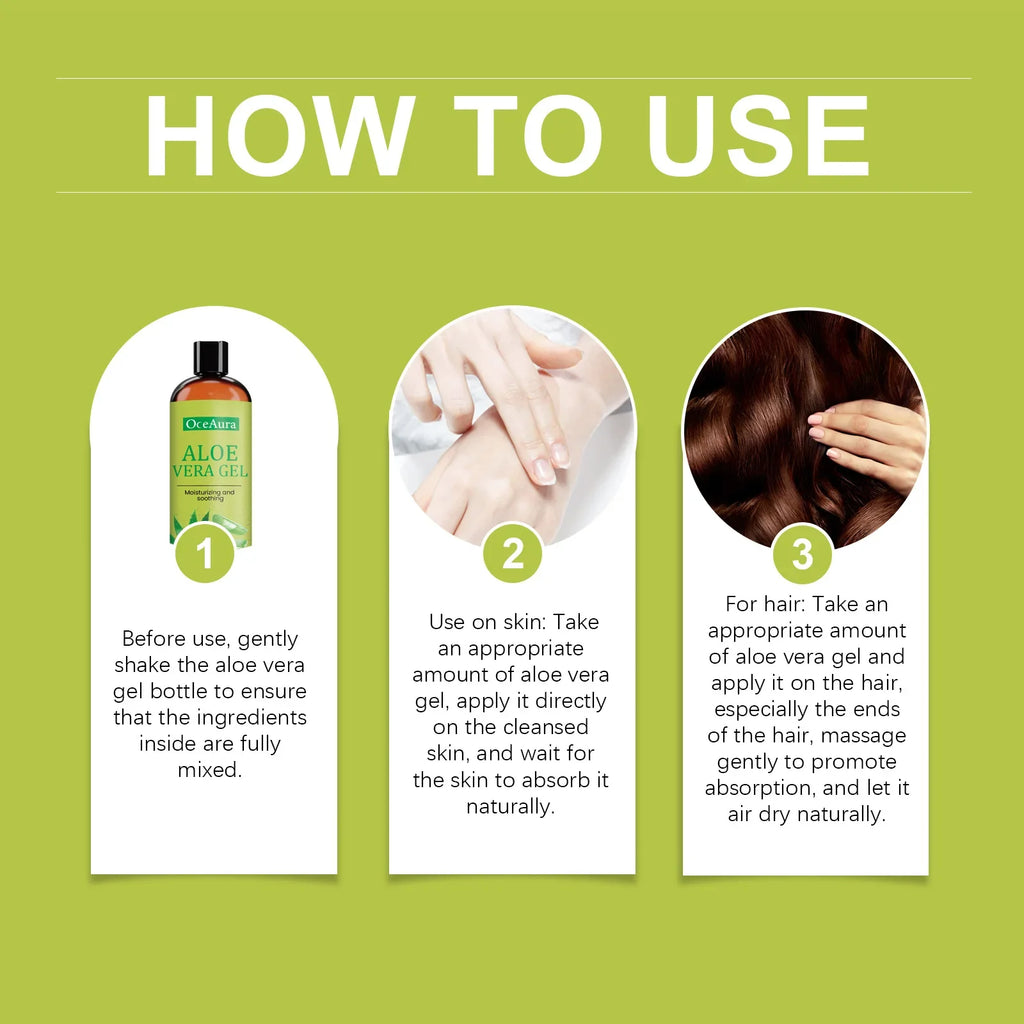 OceAura Aloe Vera Gel – Moisturize, Soothe & Acne Relief 100ml