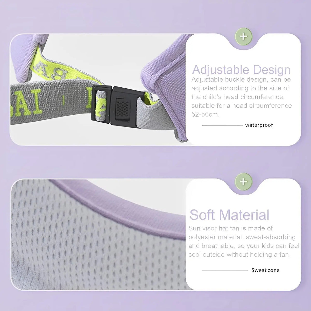 Kids Sun Visor Hat with Fan | 3-Speed USB Rechargeable UV Cap