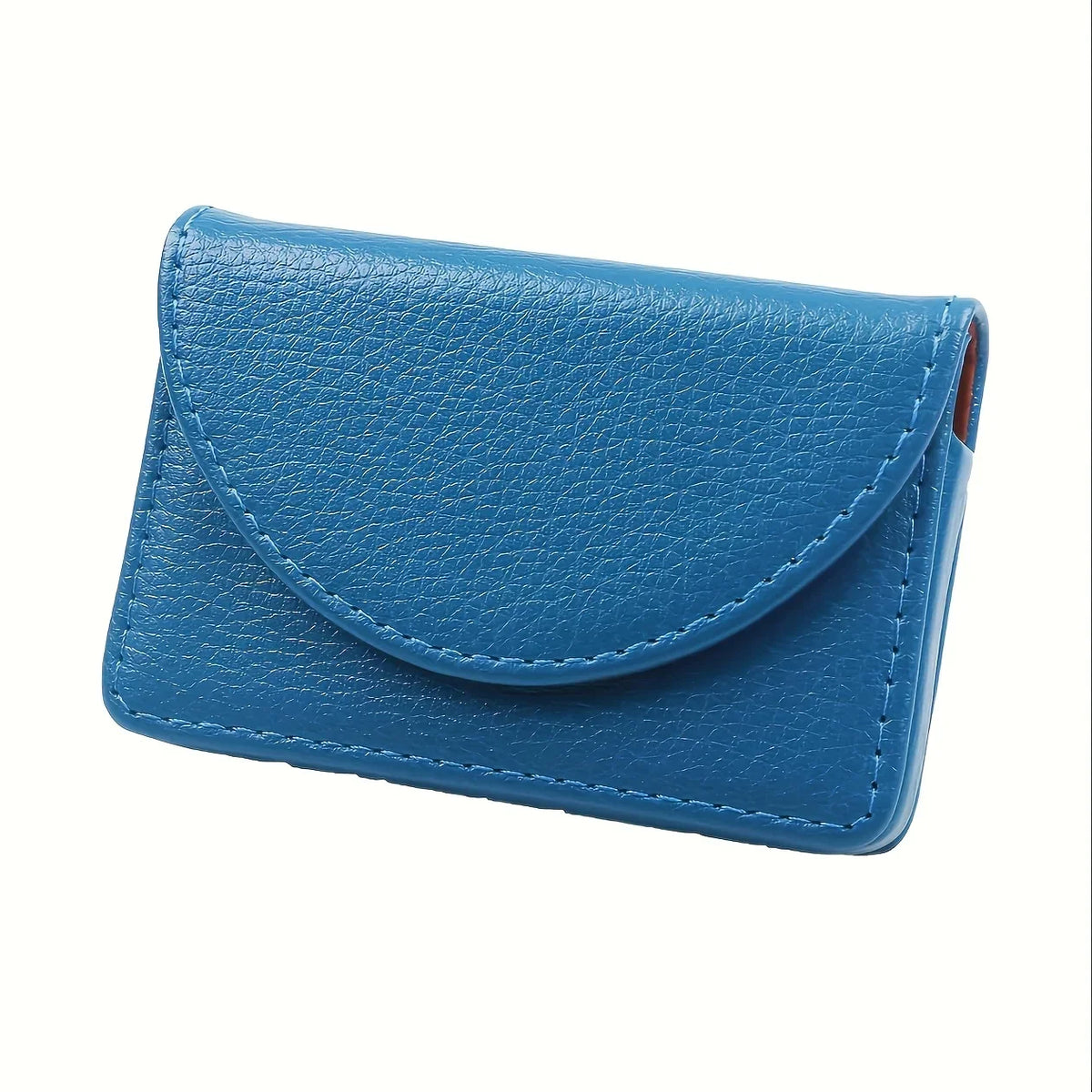 Luxury Lychee Leather Business Card Holder Large Capacity Metal