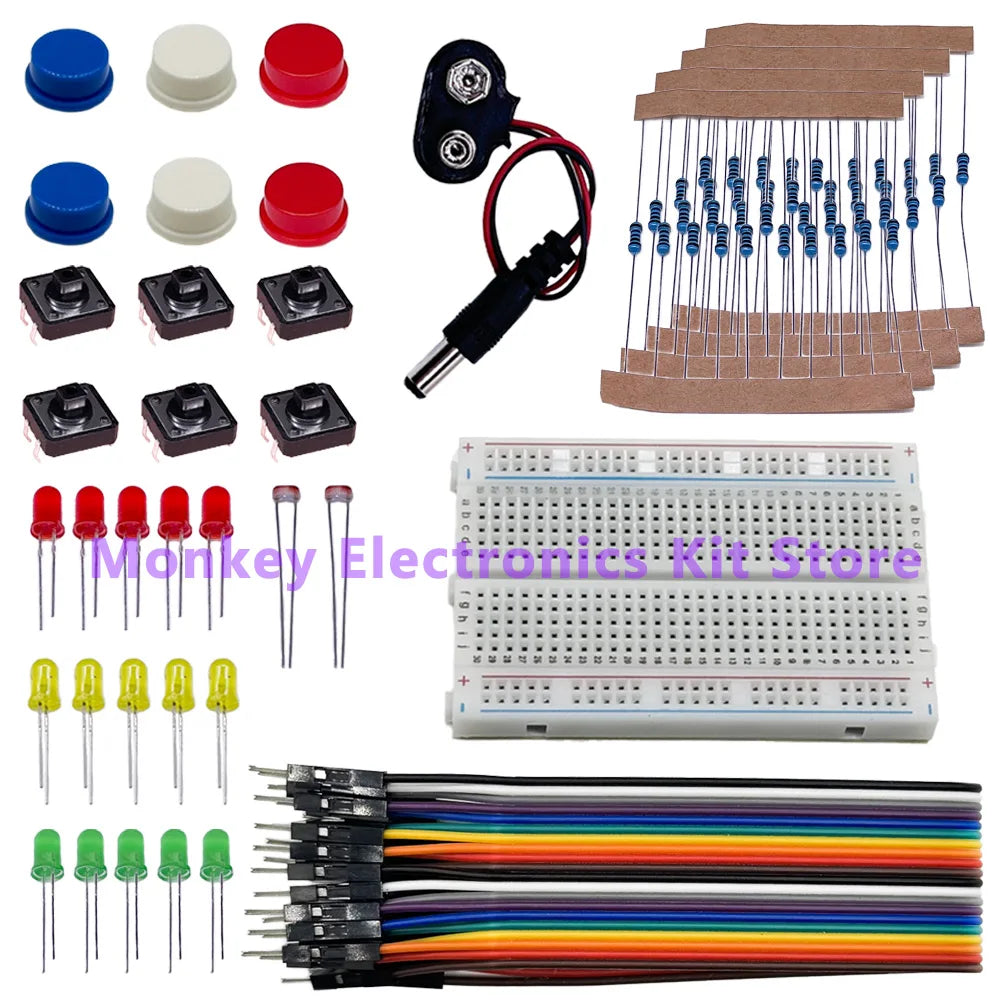 Arduino UNO R3 Starter Kit – LED, Dupont Wires & Buttons
